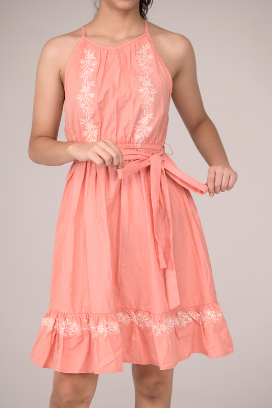 Dress with a beautifully embroidered yoke