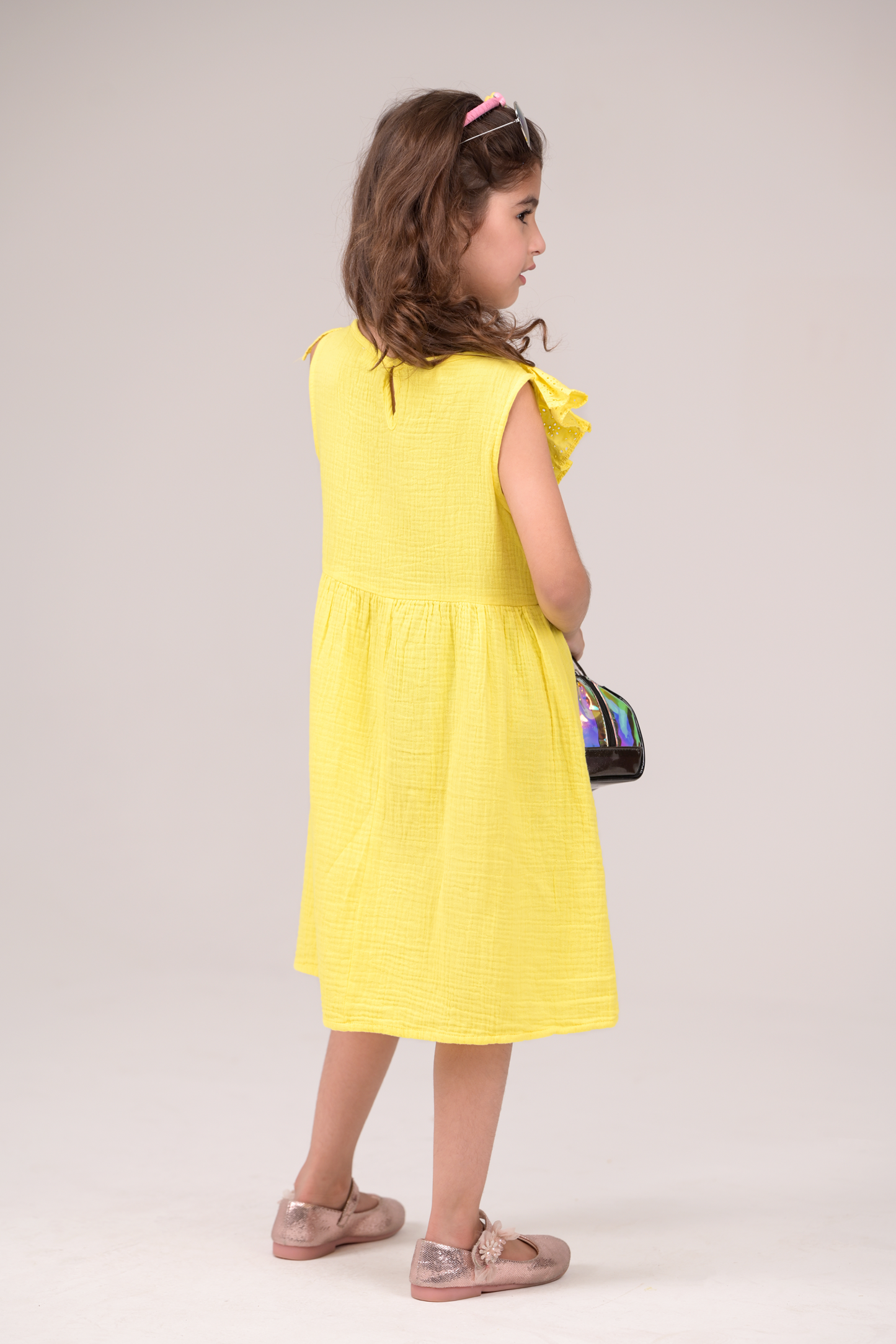 Cotton Dress with Ruffle Details