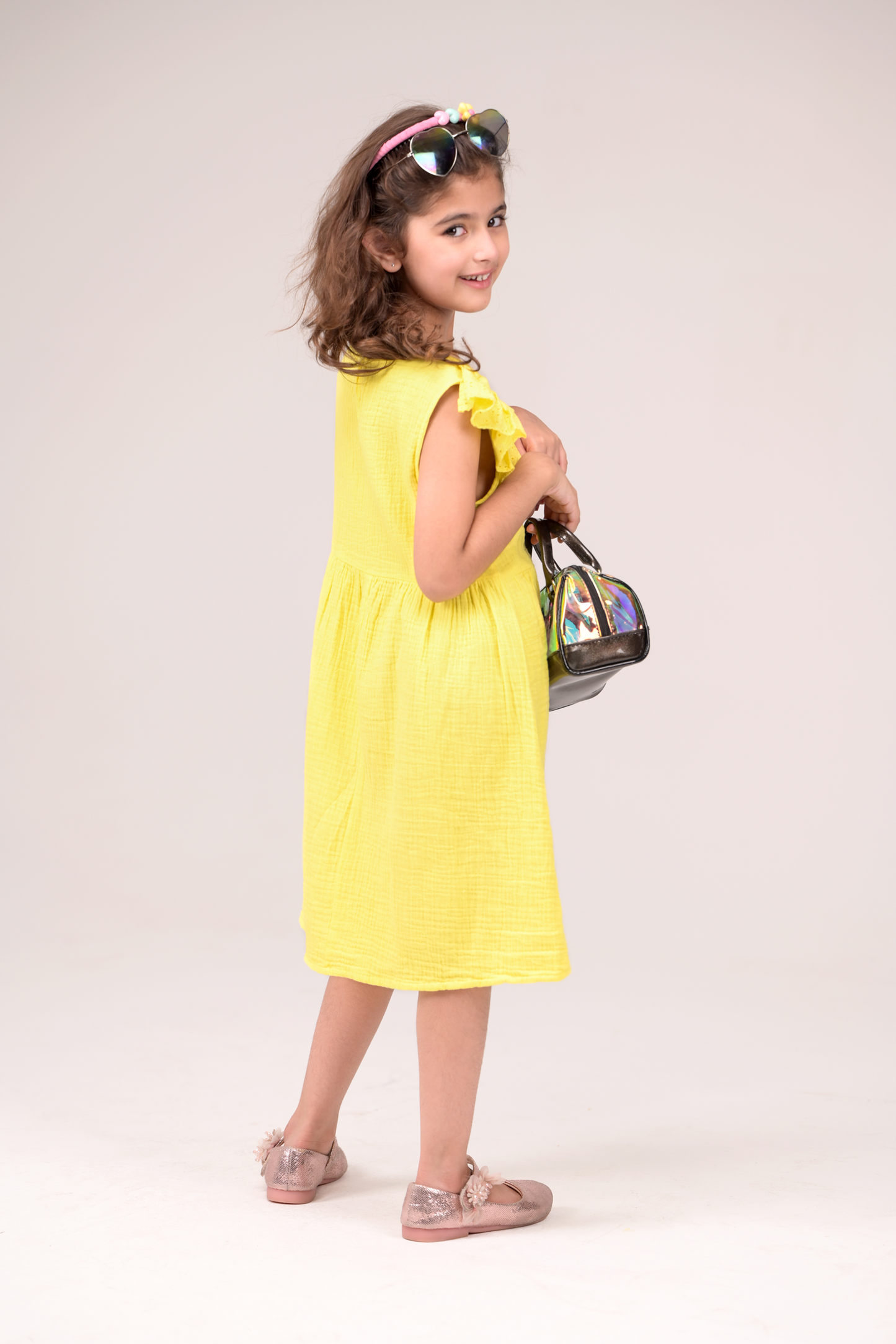 Cotton Dress with Ruffle Details