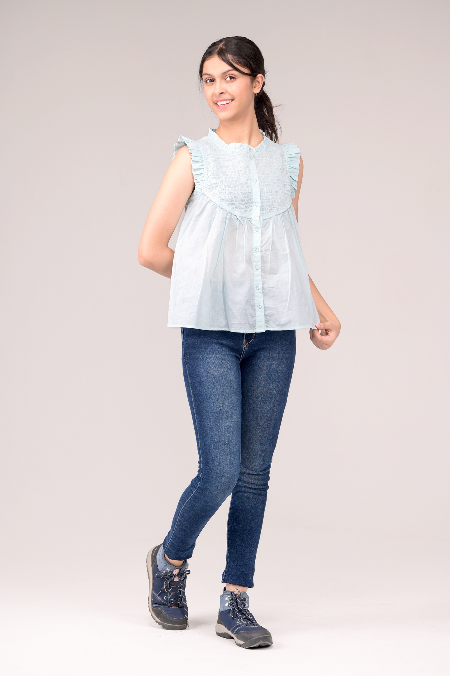 Button-down shirt front
