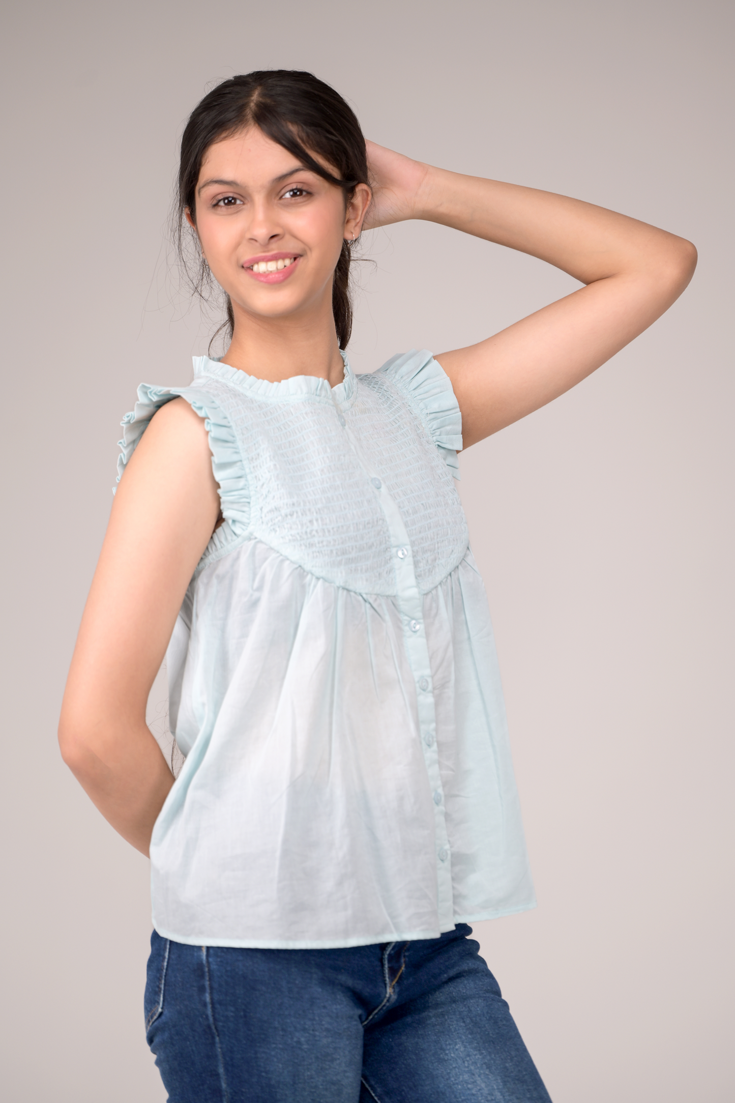 Button-down shirt front