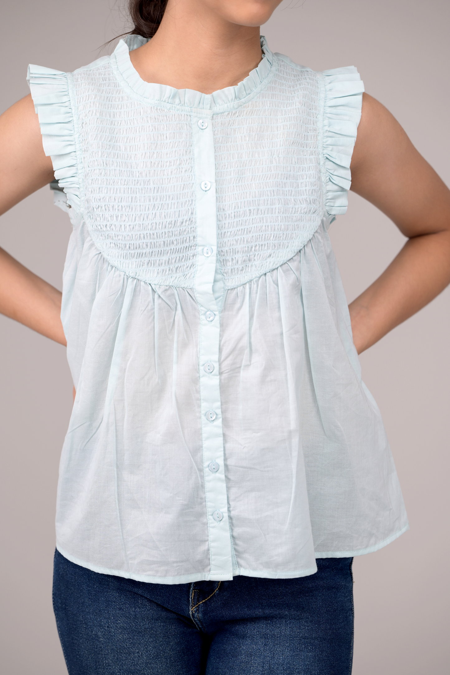 Button-down shirt front