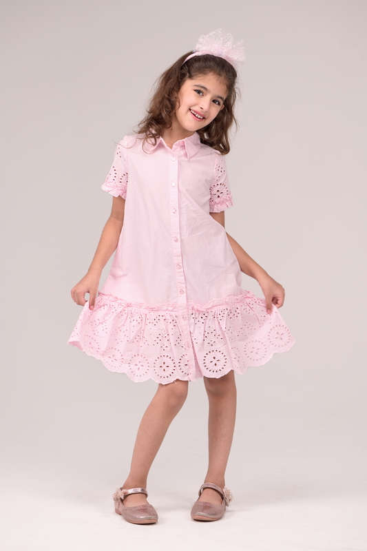 Collared full button-down frock