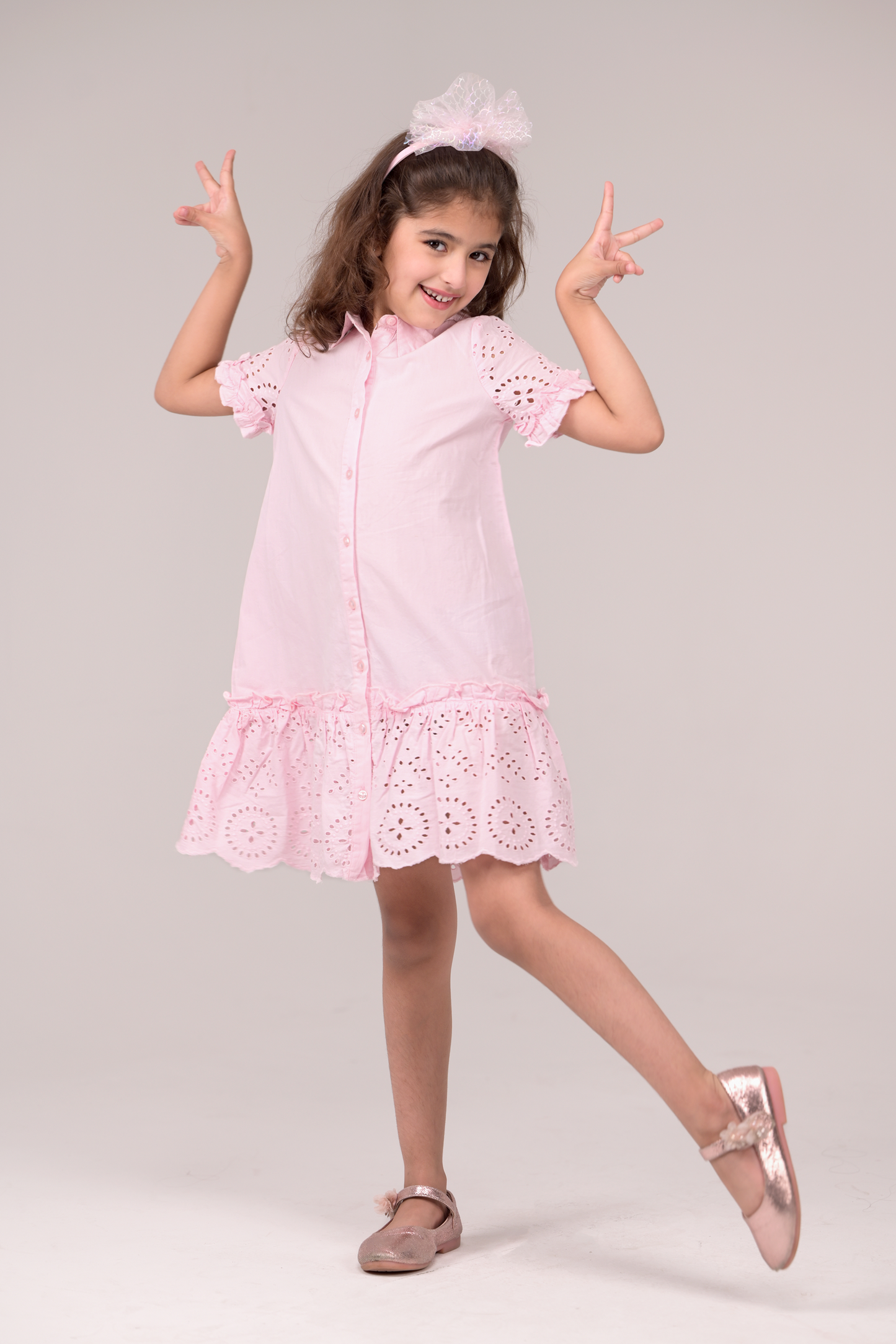 Collared full button-down frock