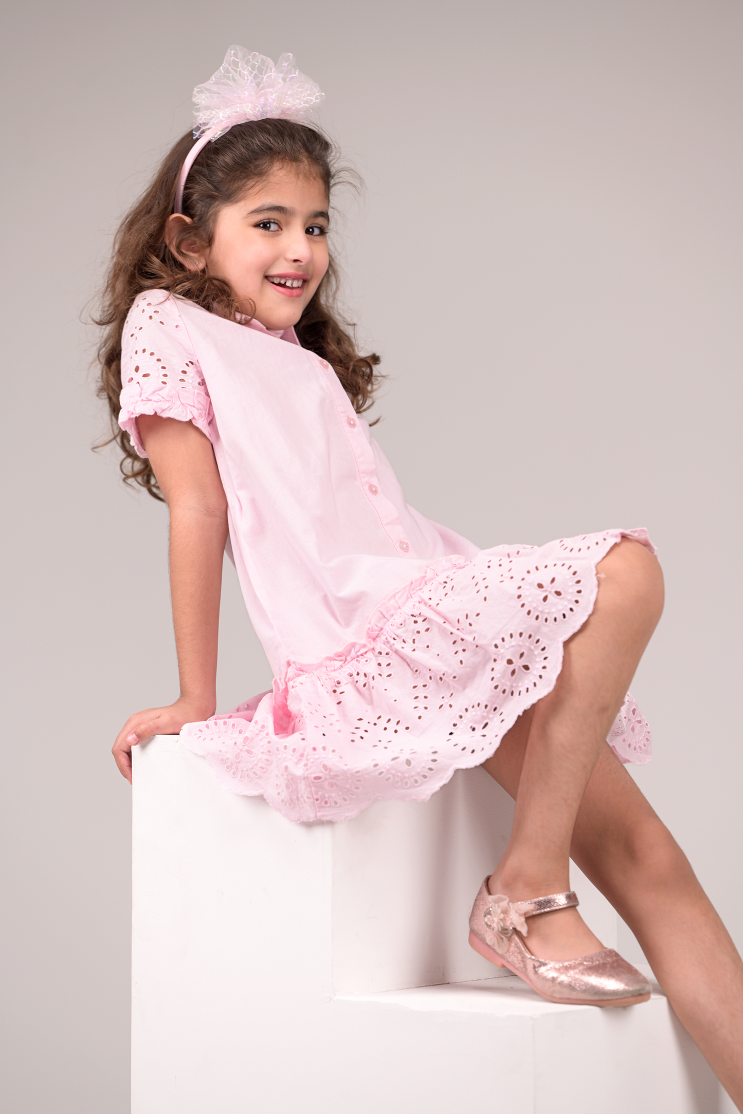 Collared full button-down frock