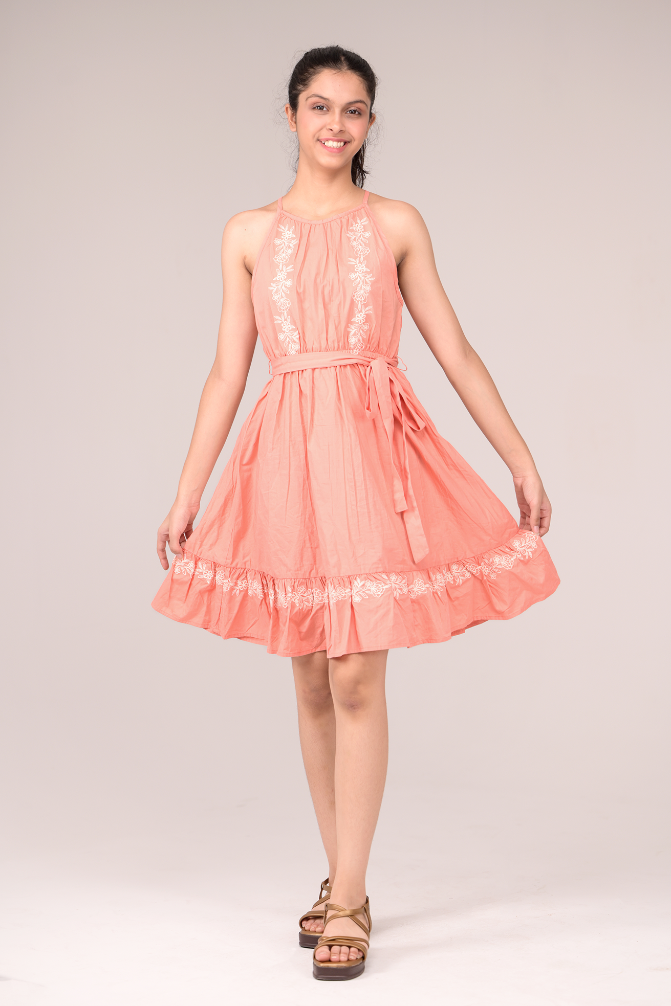Dress with a beautifully embroidered yoke