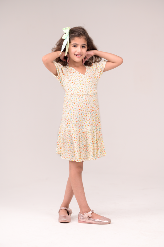 Dress with a multi layer pattern