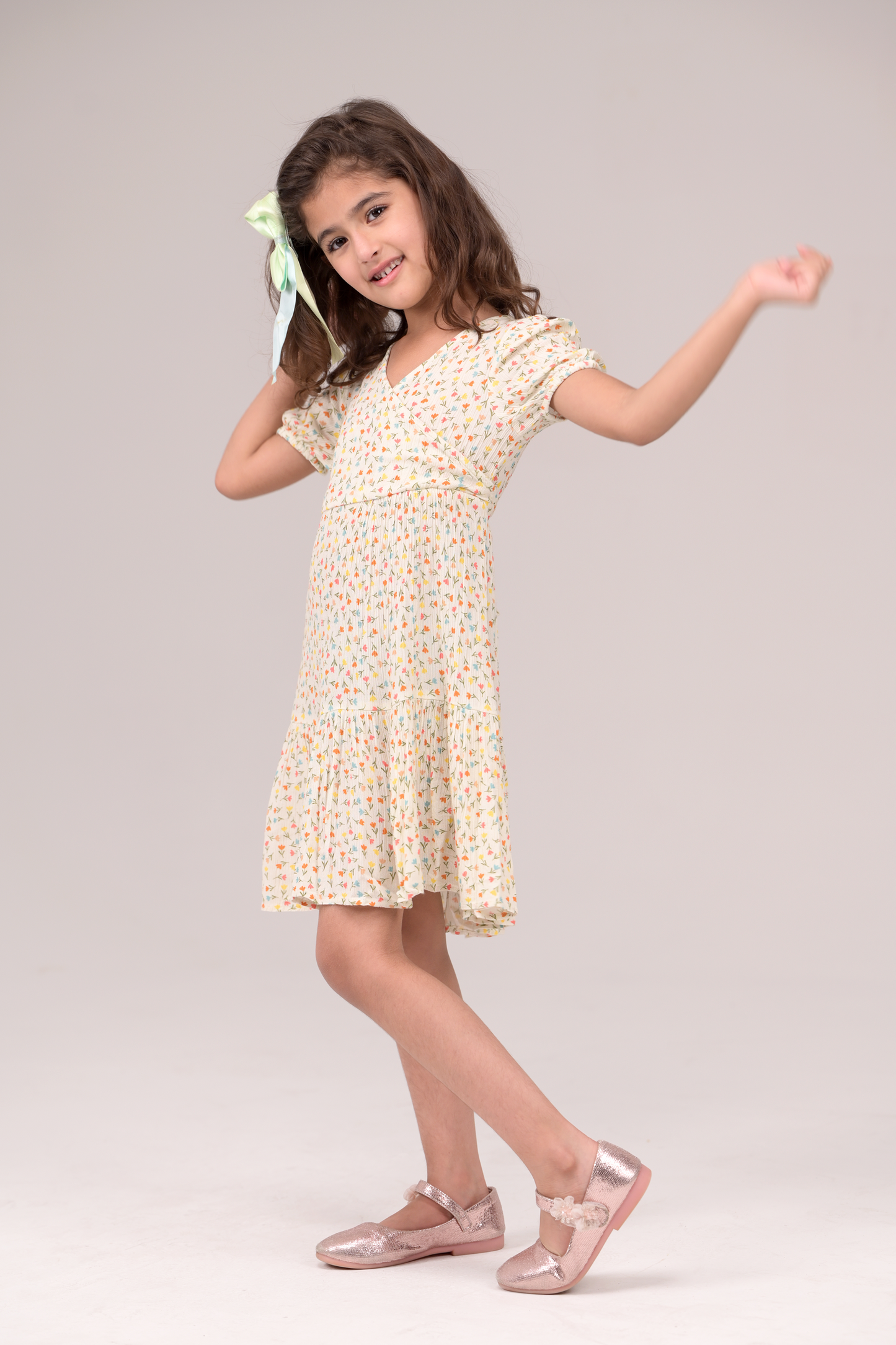 Dress with a multi layer pattern