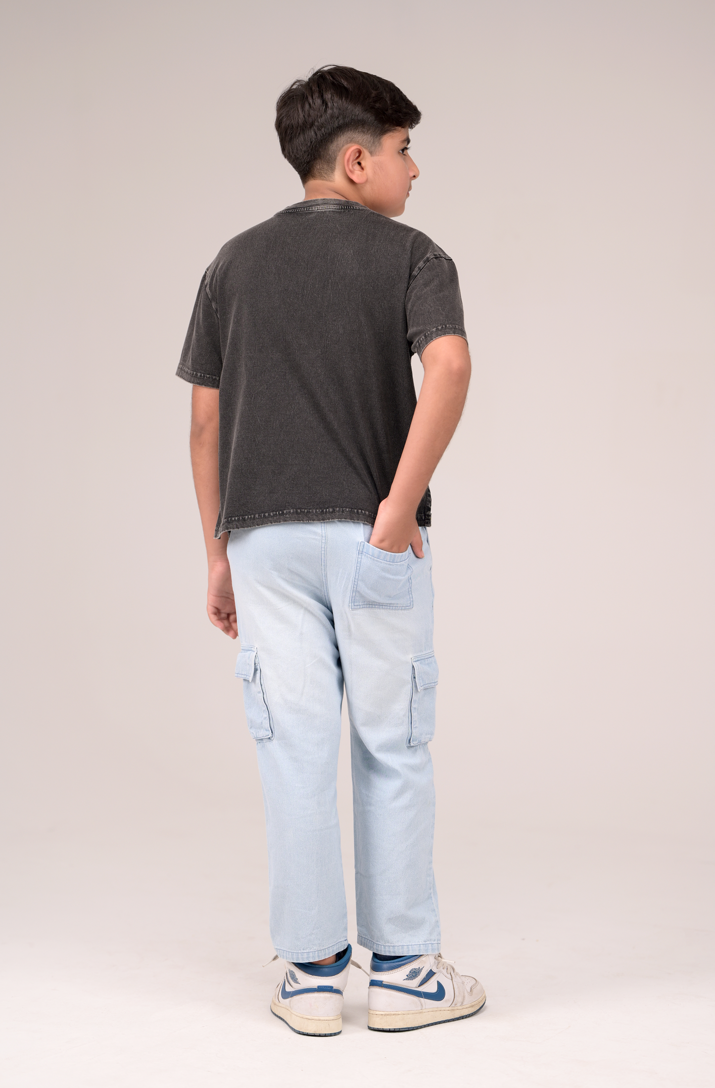 Casual Denim Pants for Boys with Utility Pockets