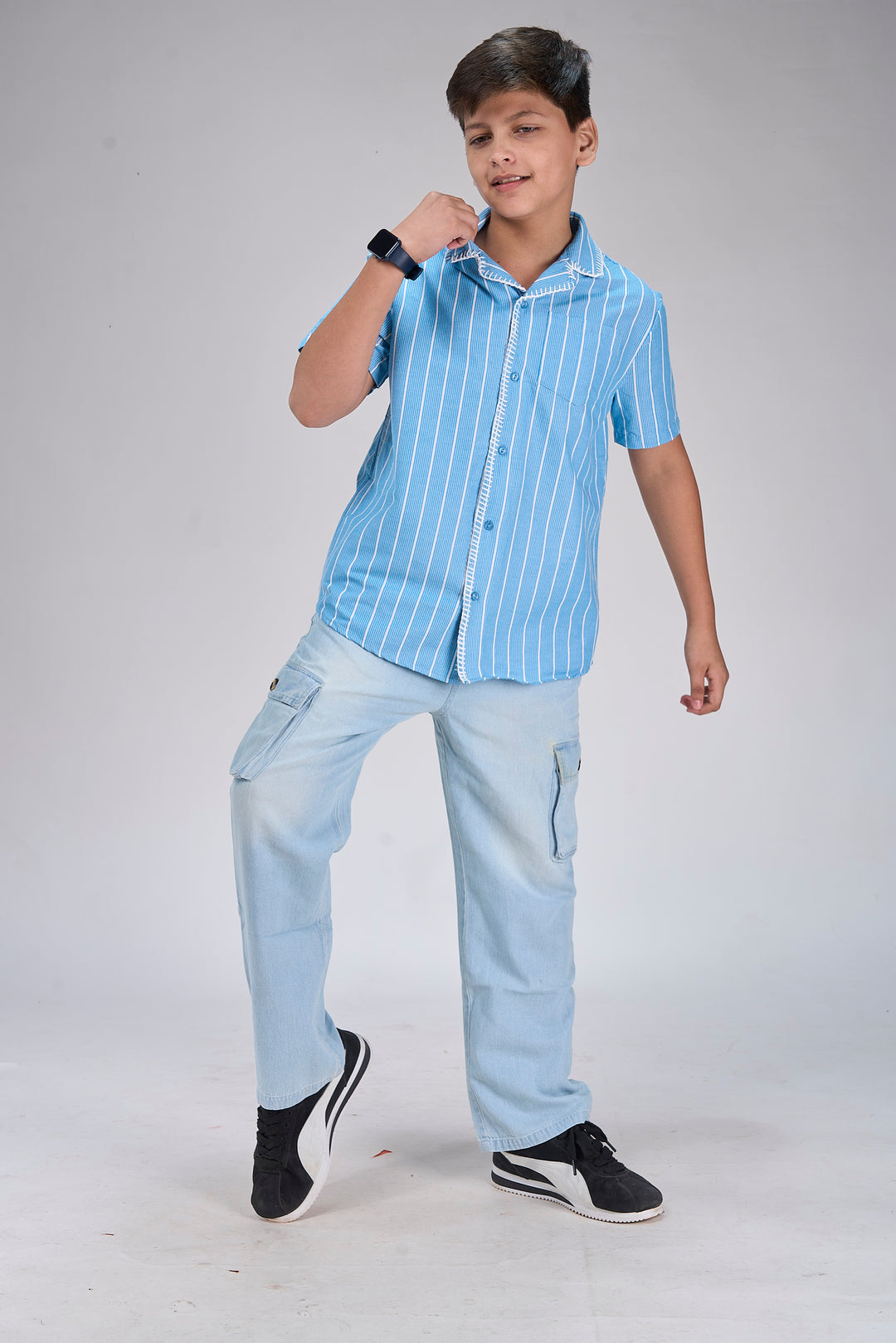 Stripe Shirt with Embroidery Details