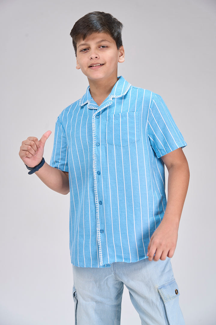 Stripe Shirt with Embroidery Details