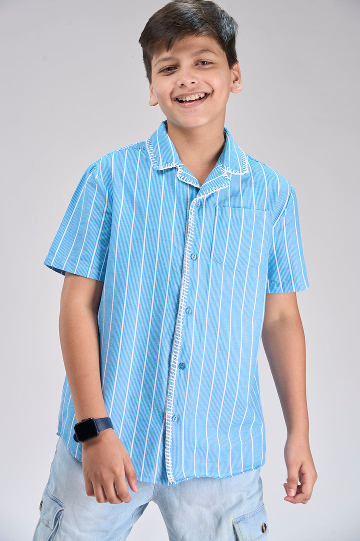 Stripe Shirt with Embroidery Details
