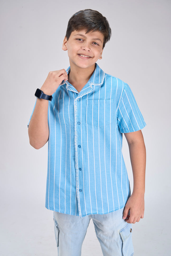 Stripe Shirt with Embroidery Details