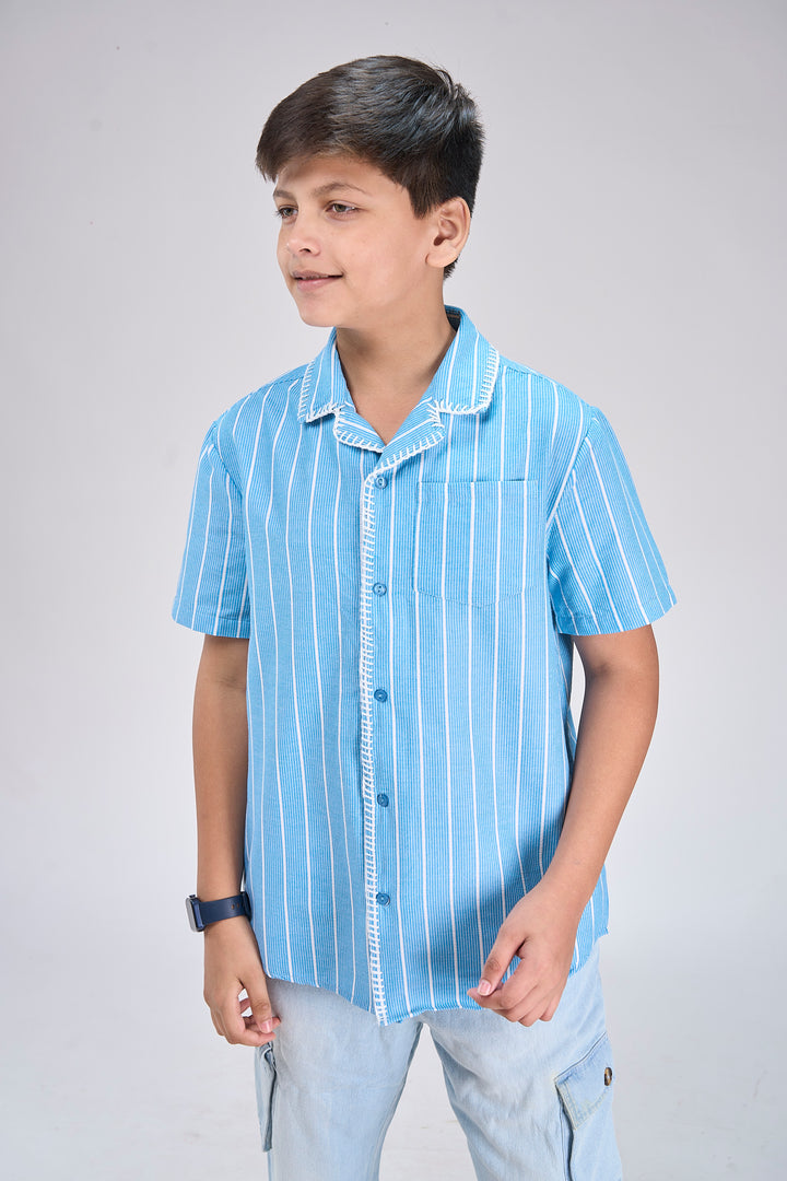 Stripe Shirt with Embroidery Details