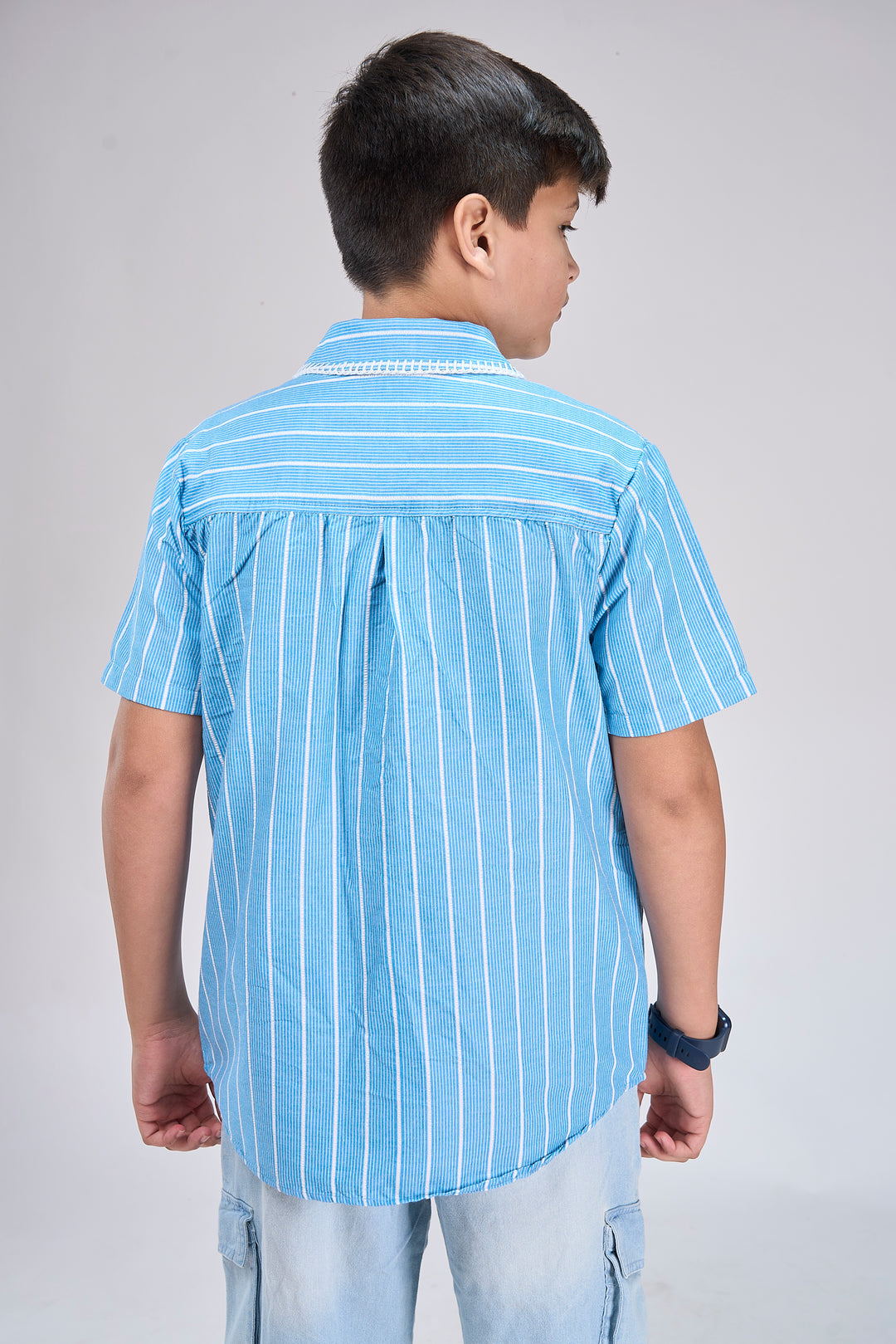 Stripe Shirt with Embroidery Details