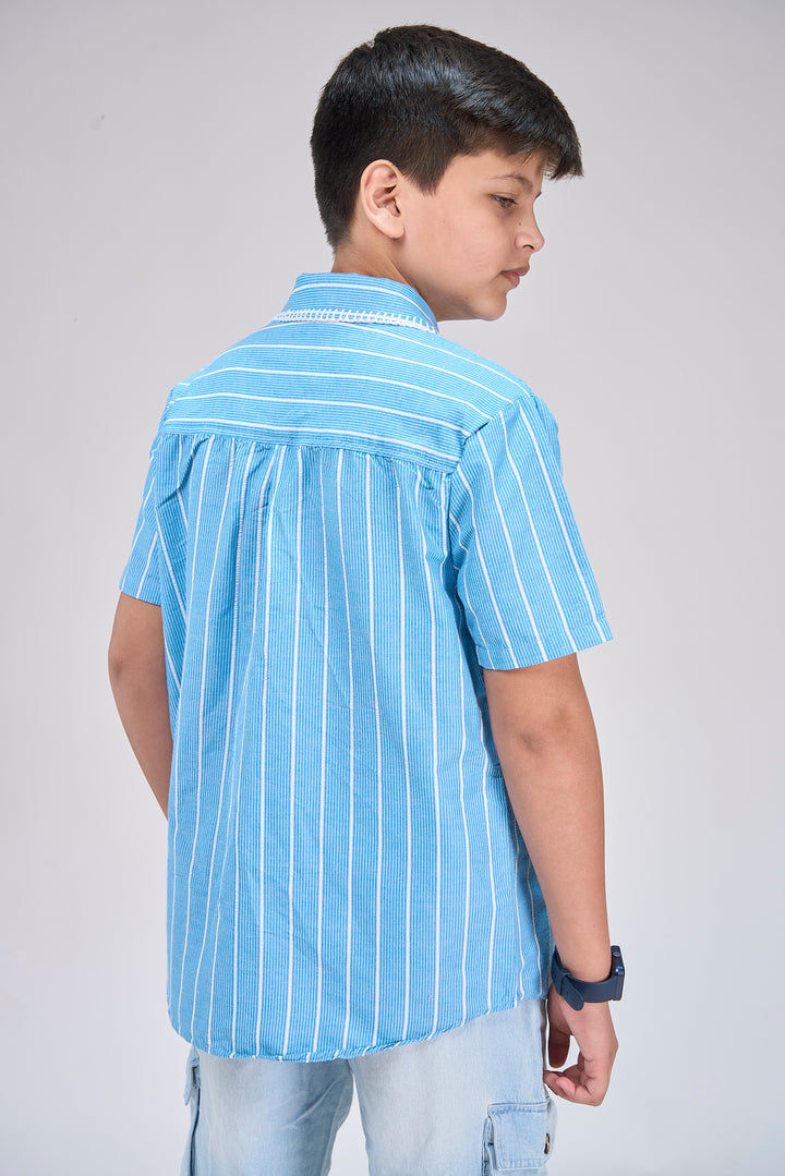 Stripe Shirt with Embroidery Details