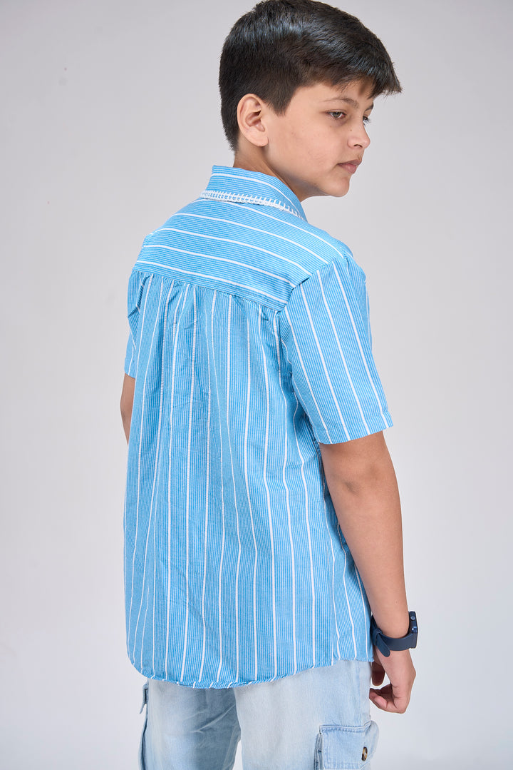 Stripe Shirt with Embroidery Details