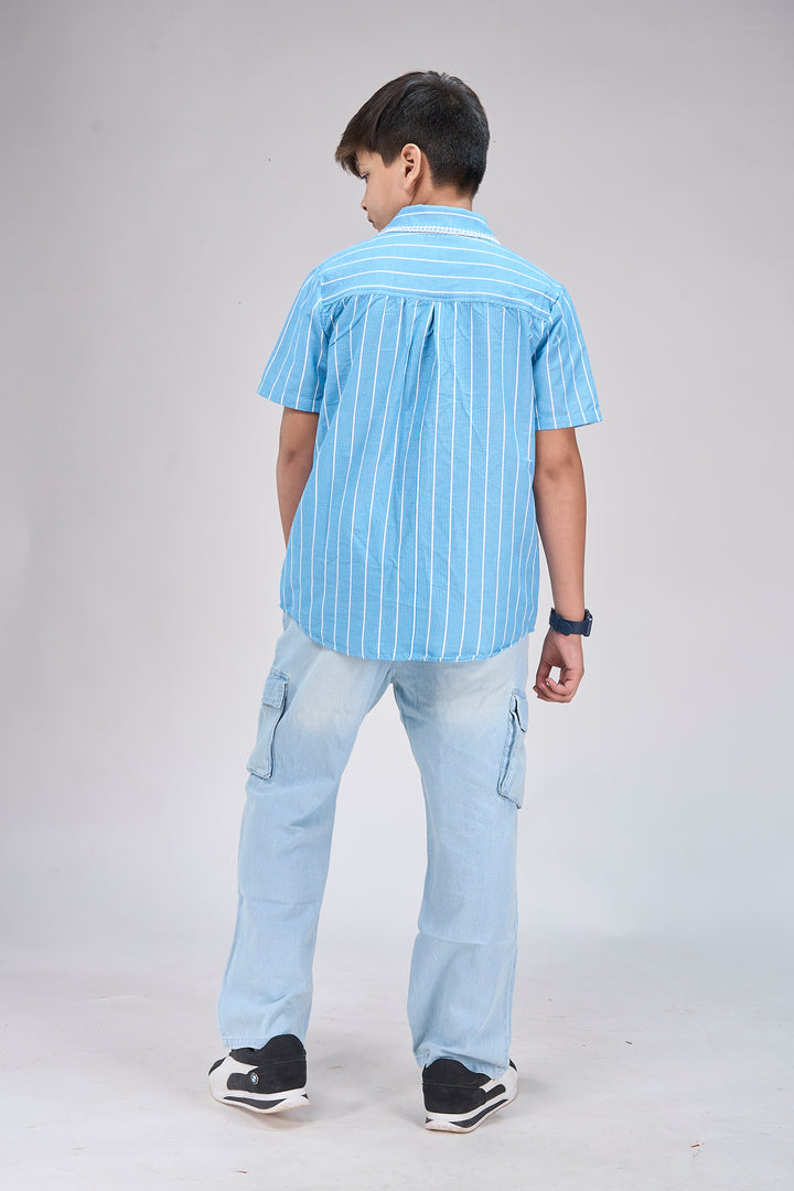 Stripe Shirt with Embroidery Details