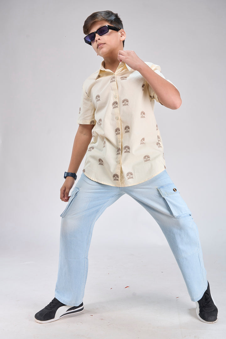 Stylish Poplin Shirt with All-Over Detailing