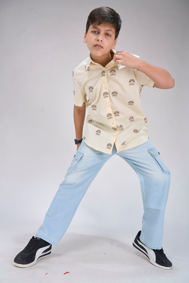 Stylish Poplin Shirt with All-Over Detailing