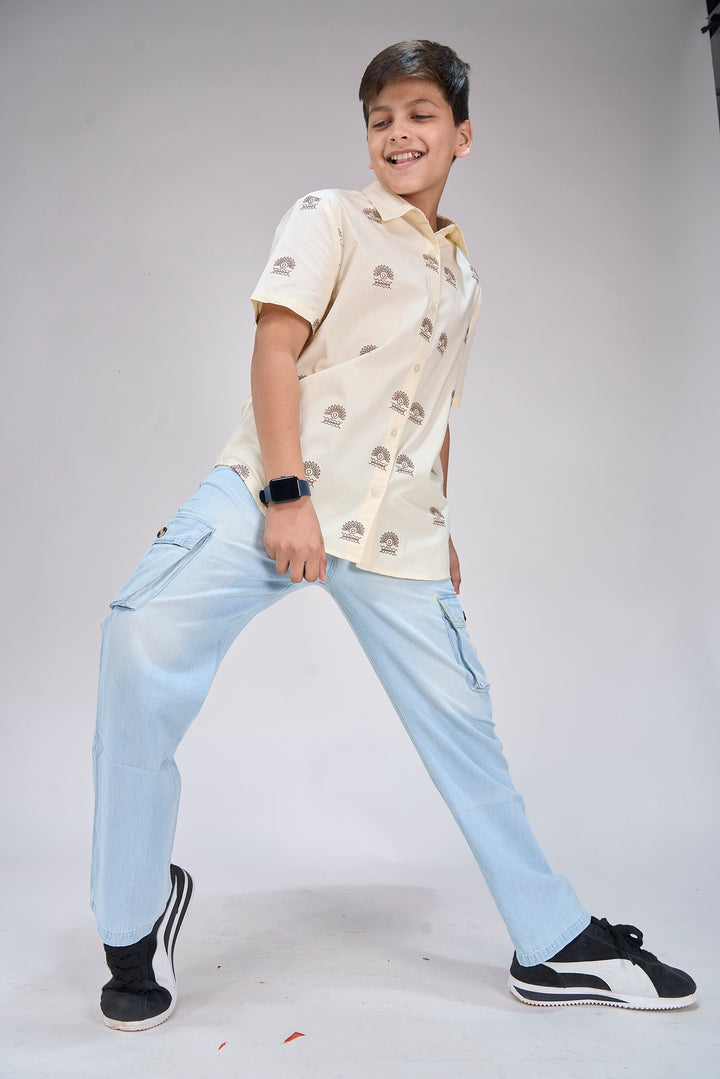 Stylish Poplin Shirt with All-Over Detailing