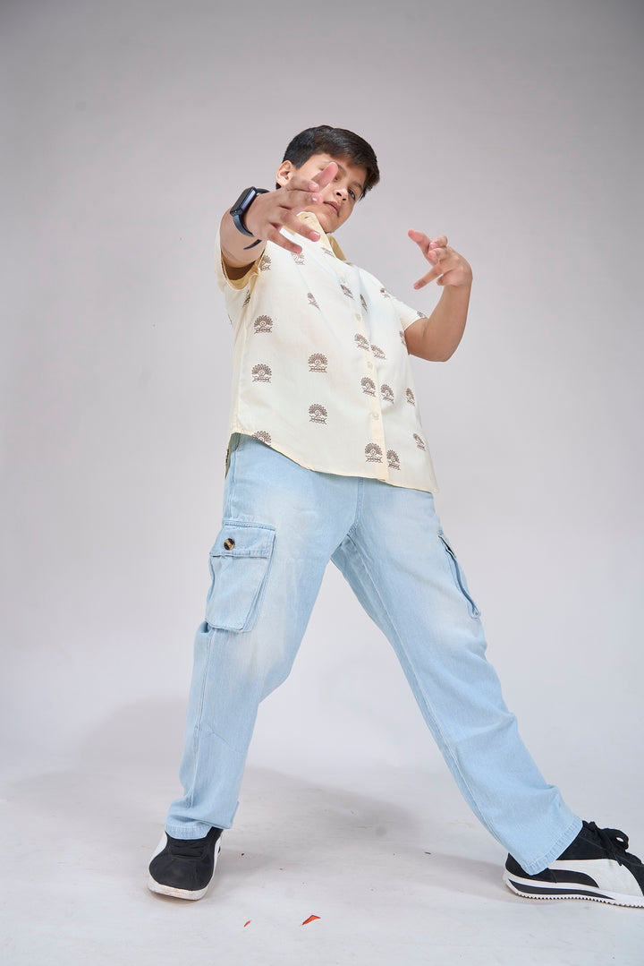 Stylish Poplin Shirt with All-Over Detailing