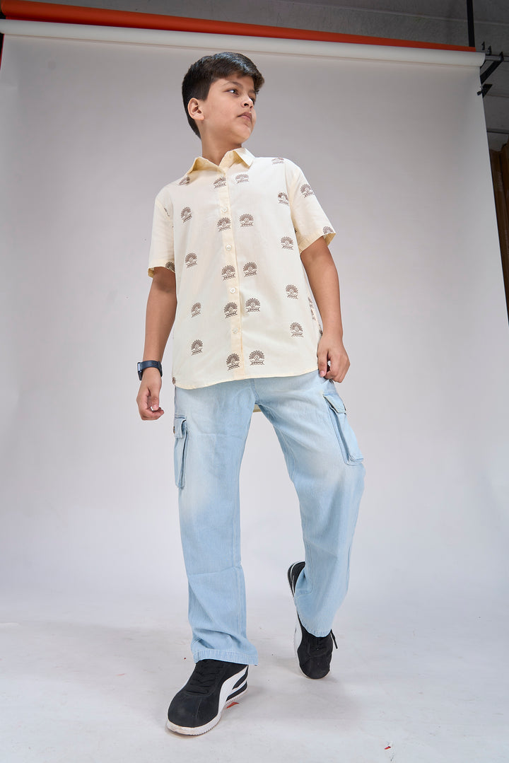 Stylish Poplin Shirt with All-Over Detailing