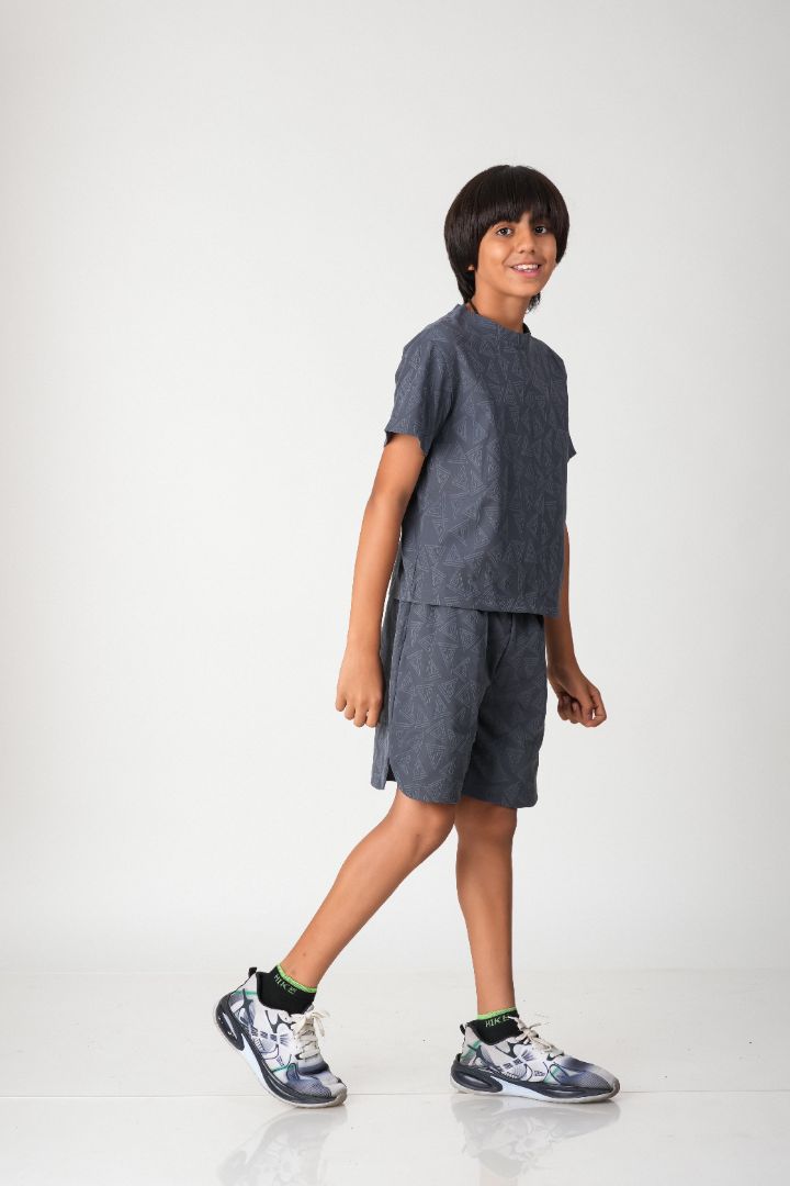 Boys Geometric Jacquard Co-ord Set
