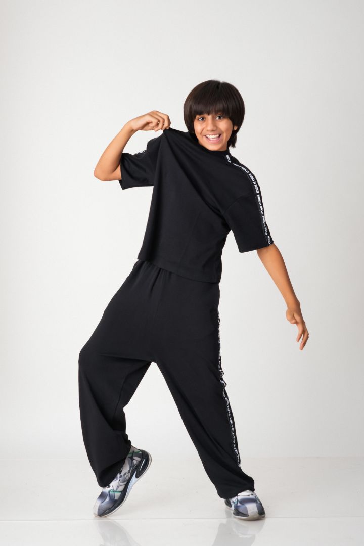 Boys Cotton Co-ord Set with Signature Tape Details