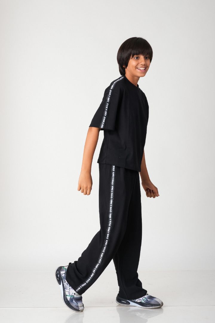 Boys Cotton Co-ord Set with Signature Tape Details
