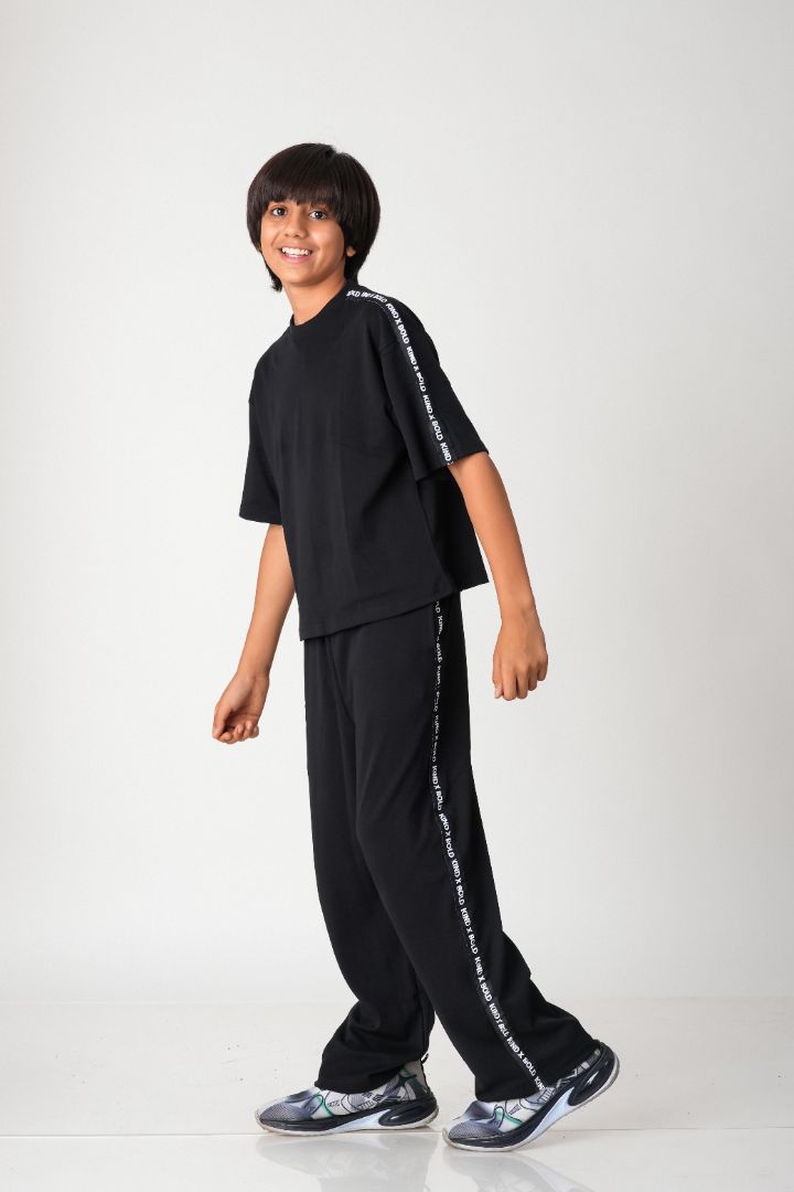 Boys Cotton Co-ord Set with Signature Tape Details