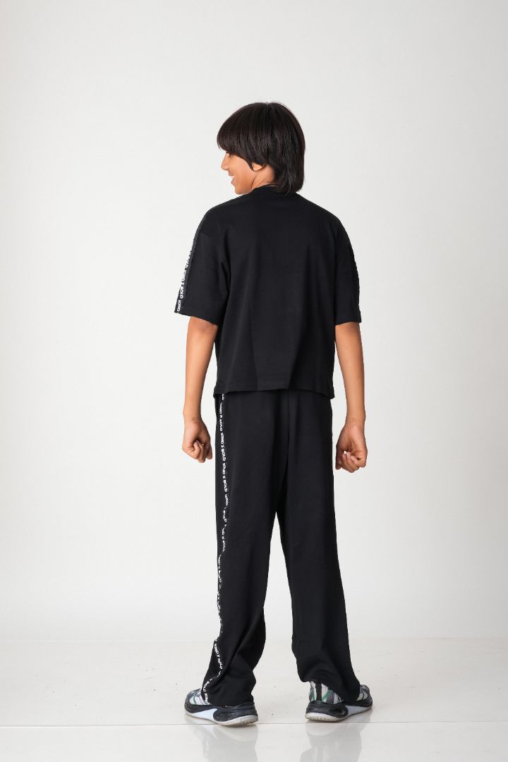 Boys Cotton Co-ord Set with Signature Tape Details