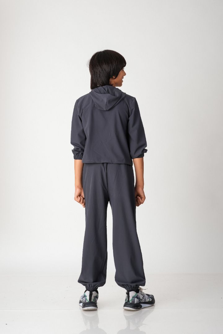 Boys Hooded Woven Co-ord Set with Jogger Pants