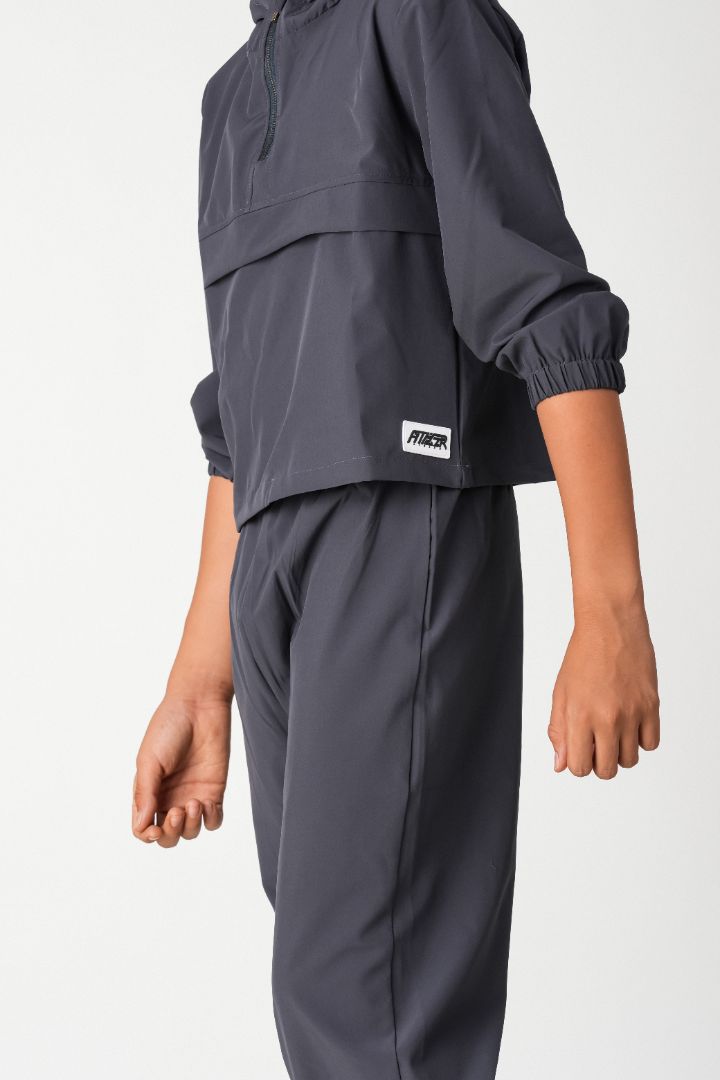 Boys Hooded Woven Co-ord Set with Jogger Pants
