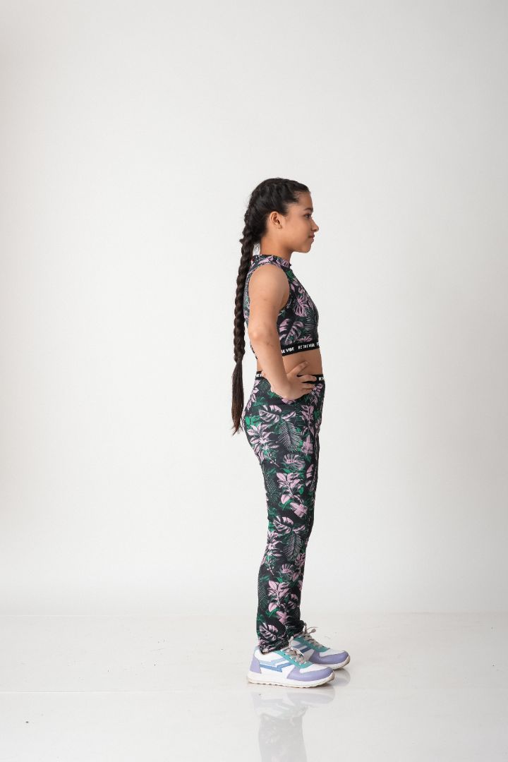Premium Girls Tropical Print Activewear Set
