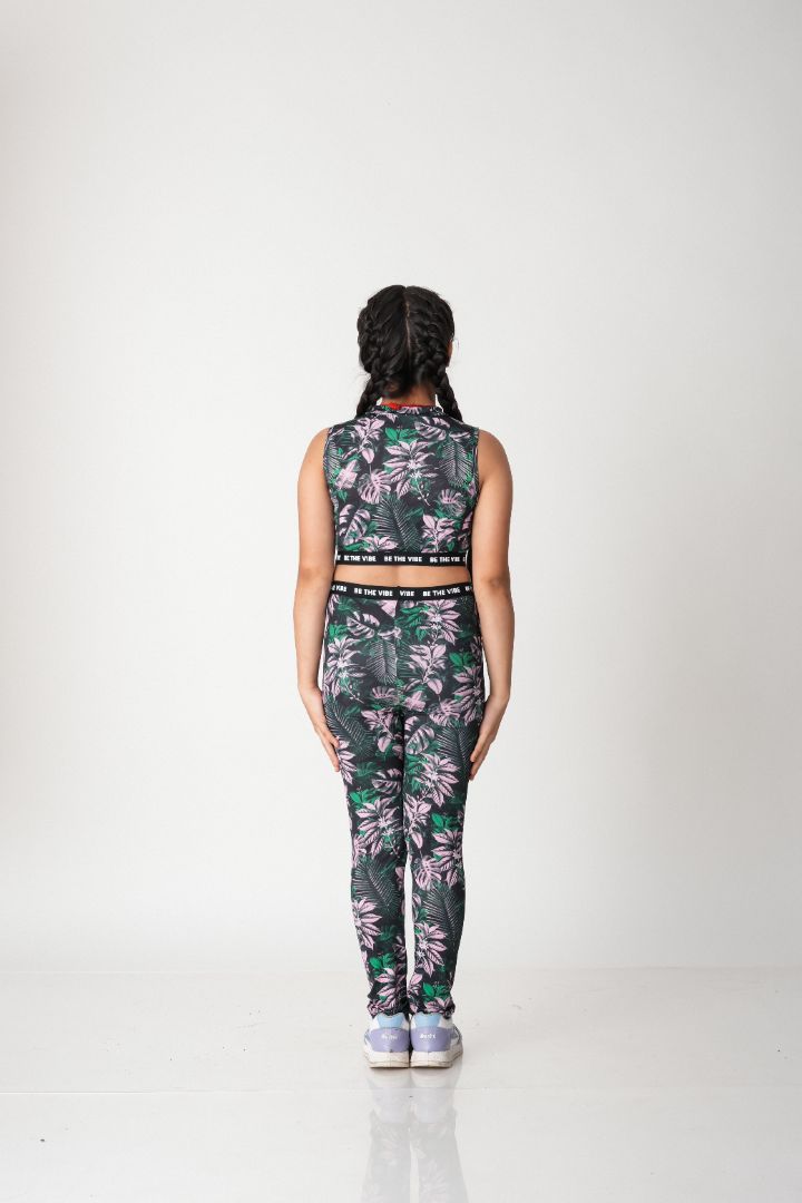 Premium Girls Tropical Print Activewear Set