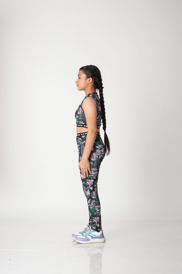 Premium Girls Tropical Print Activewear Set