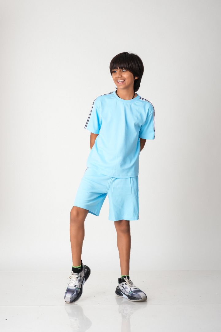 Boys Cotton Co-ord Set with Contrast Tape Details
