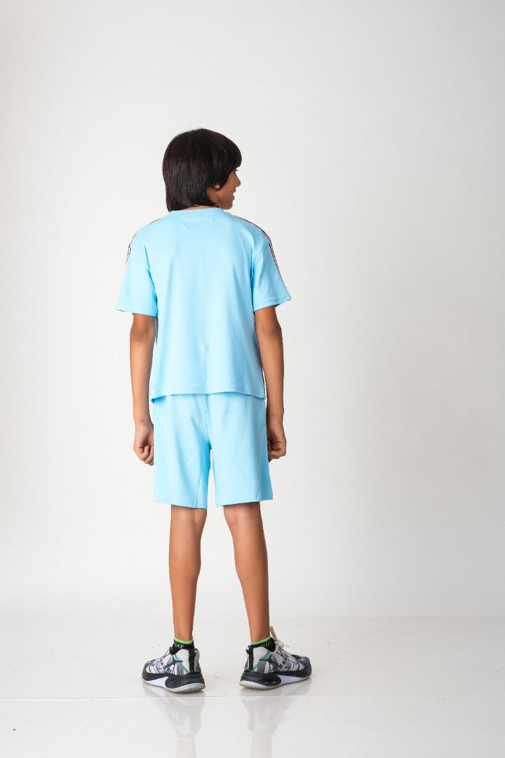 Boys Cotton Co-ord Set with Contrast Tape Details