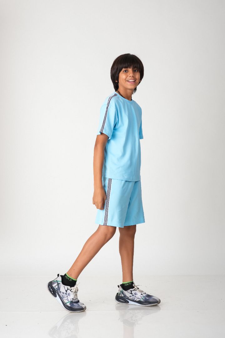 Boys Cotton Co-ord Set with Contrast Tape Details