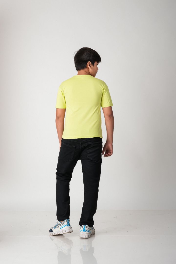 Boys Lime Green Goal! Puff Print Cotton T-Shirt