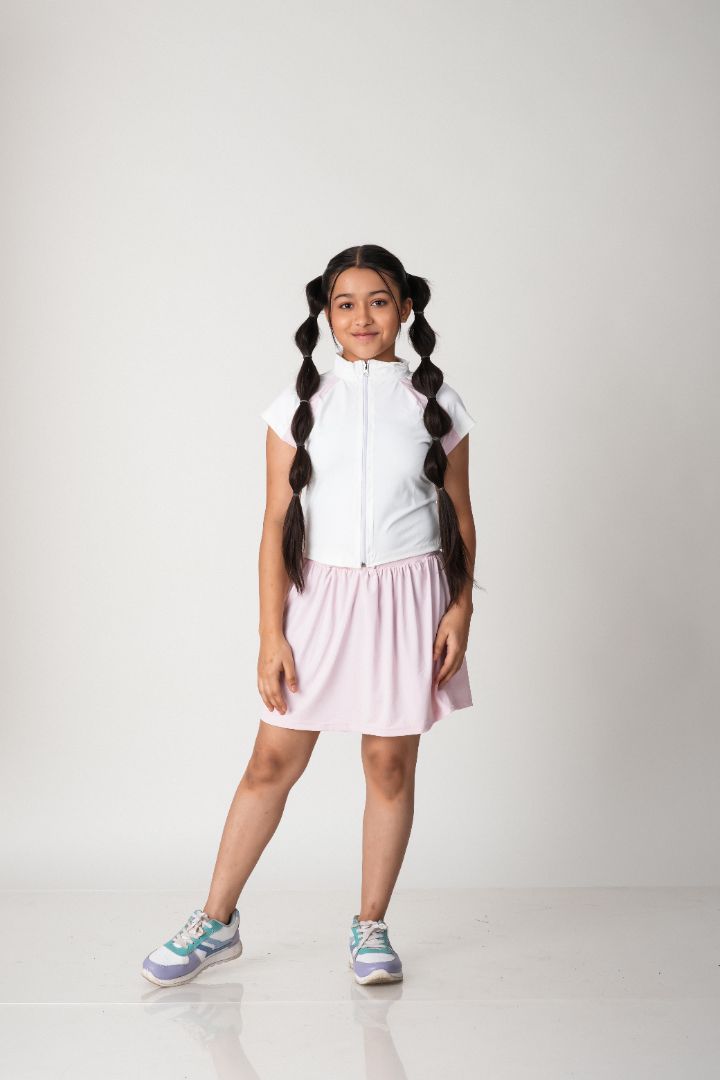 ATHLZR Premium Girls 2-Piece Zip-Front Top & Skirt Set