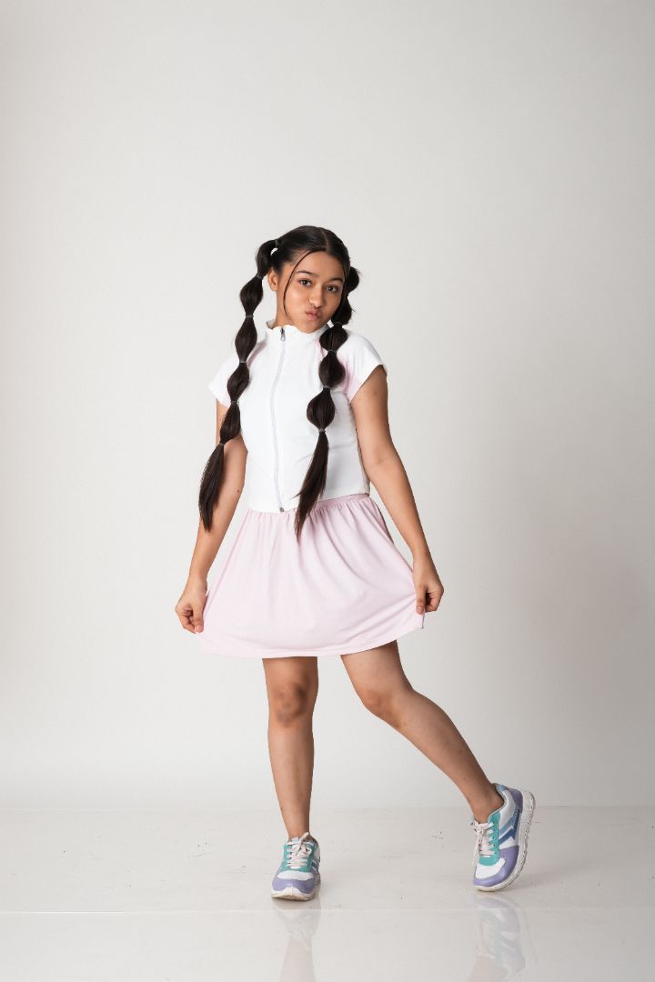ATHLZR Premium Girls 2-Piece Zip-Front Top & Skirt Set