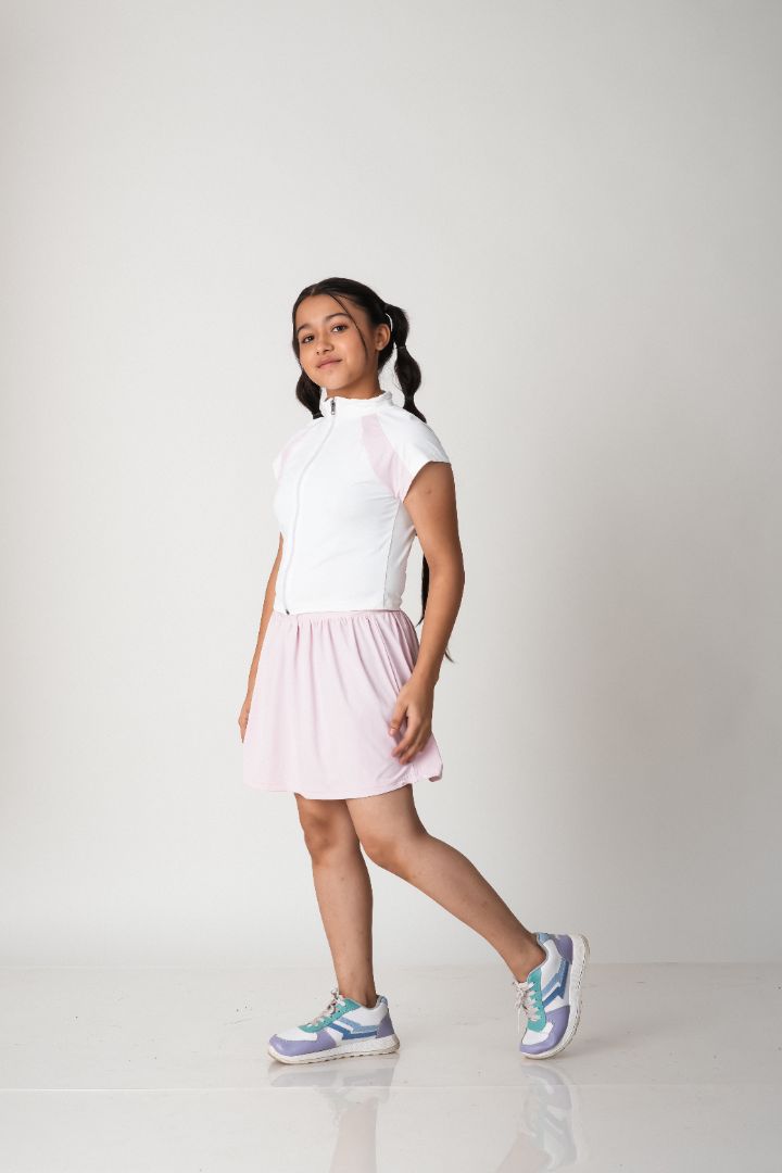 ATHLZR Premium Girls 2-Piece Zip-Front Top & Skirt Set