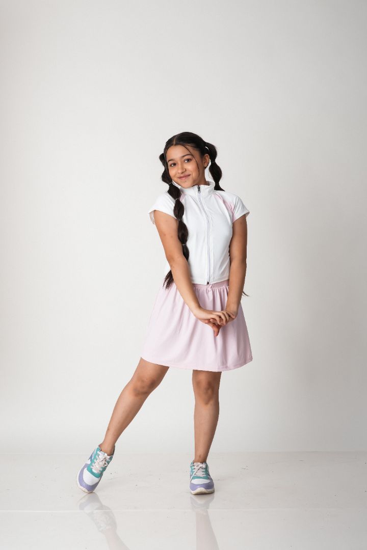 ATHLZR Premium Girls 2-Piece Zip-Front Top & Skirt Set