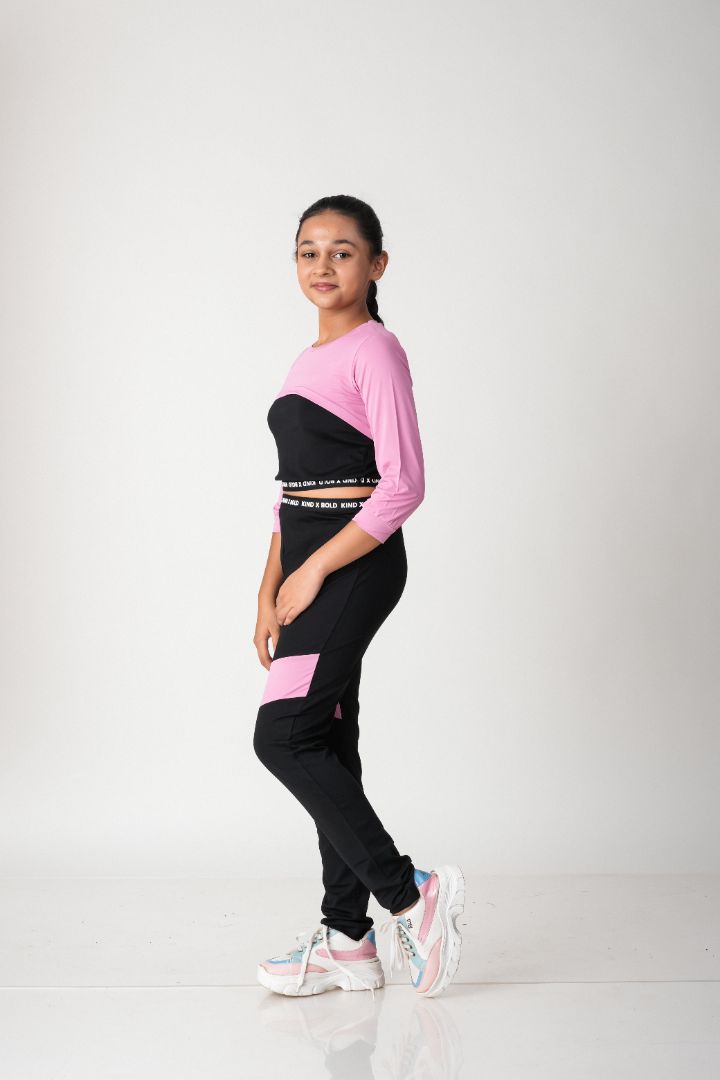 ATHLZR Colorblock Three-Piece Activewear Set – Pink & Black