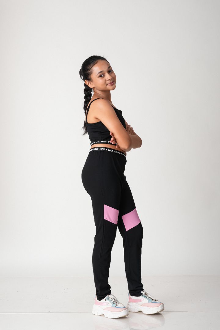 ATHLZR Colorblock Three-Piece Activewear Set – Pink & Black