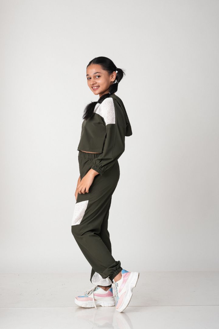 ATHLZR Premium Woven Utility Co-Ord Set – Olive Green