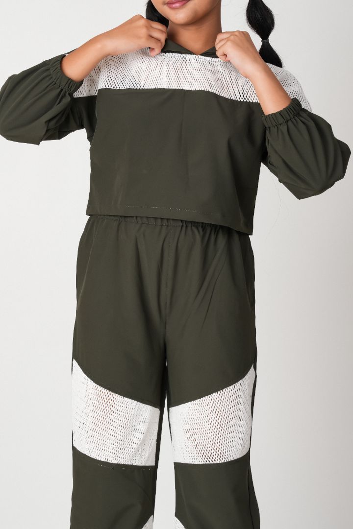 ATHLZR Premium Woven Utility Co-Ord Set – Olive Green
