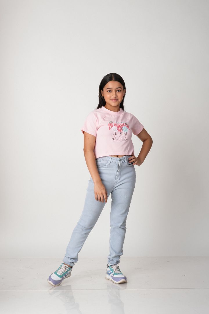 Girls Embroidered T-Shirt – 100% Cotton Soft Everyday Tee